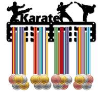 CREATCABIN Support Mural pour Médailles Karaté,Petit Cadre en Fer,Crochet pour Médailles Sport Combat Japonais,pour Suspendre Médailles,des Badges,des Souvenirs,des Athlètes Combat,Médaillé,29x13cm
