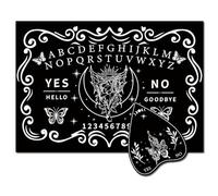 CREATCABIN Tableau Pendule Papillon,Outil Divination,Tableau Messages Métaphysique,Kit Tableau d'esprit Bois Papillon,Planche Parlante Bois avec Planchette pour Fournitures D'Autel 30x21cm(Noir)