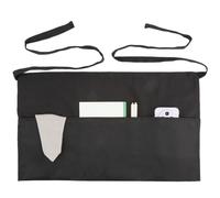 CREATCABIN Tablier Serveuse avec 3 Poche Tablier Serveur Noir Tablier Serveur Court à Mi Taille Tabliers Courts pour Serveurs Résistants à L'Altération avec Longue Sangle Taille Renforcée 57x34.5cm