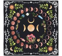 CREATCABIN Tapis D'Autel Lunaire en Velours pour Cartes de Tarot Tapisserie Carrée Décoration Murale pour Divinations Lecture Rituelle Wicca 50x50cm