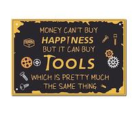 CREATCABIN Tool Métal Vintage Tin Sign Money Can't Buy Happiness But It Can Buy Tools Décoration Murale Décoration pour la Maison Décoration Murale Cuisine Bar Pub Chambre Ferme Garage 30 x 21 cm