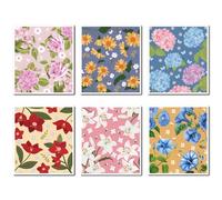 CREATCABIN Torchons Suédois à Fleurs 6 Style pour la Cuisine en Cellulose Réutilisables et Absorbants sans Odeur pour la Vaisselle la Salle de Bain et Le Bureau 17.2x19.5cm