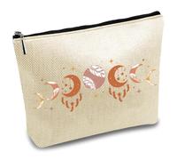 CREATCABIN Trousse Maquillage Phase de la Lune Trousse de Voyage à Fermeture Éclair Trousse de Toilette Multifonction Sac de Rangement pour Halloween Cadeau de Sorcière pour Femme Sœur Maman 25x18cm