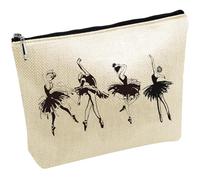 CREATCABIN Trousse Maquillage pour Danseuse Classique Idéale pour Voyages. Pochette Zippée Multifonctionnelle avec Rangement Intégré. Cadeau Parfait pour Femmes Professeurs Danse Leurs Amies 25x18cm