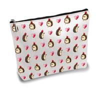 CREATCABIN Trousse Maquillage Toile Motif Hérisson Trousse Polyvalente Fermeture Éclair Trousse Toilette Sac Rangement Voyage Sac Main Organisateur Rangement Maquillage Portable pour Cadeau 25x18cm