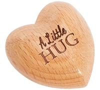 CREATCABIN un Petit Câlin Bois Ornements Forme Cœur Petit Jeton Câlin Cœur Bois D'Olivier Massif Cadeau D'Isolement Tenant Main Cadeau Manque Pensant à Toi Cadeau pour Amoureux Amis Famille 32x32x18mm