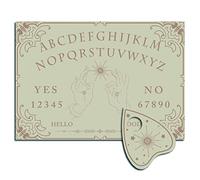 CREATCABIN Wood Spirit Board Pendule Board Bois Talking Ouija Boards avec Planchette Dowsing Divination Kit Jeu Spirit Hunt Métaphysique Message Décor pour Wicca Pagan 11.8 x 8.3 Inch-Magic Hand