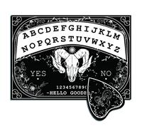 CREATCABIN Wood Spirit Board Pendule Board Bois Talking Ouija Boards with Planchette Black Dowsing Divination Kit Game Spirit Hunt Metaphysical Message cor for Wicca Pagan 11.8 x 8.3 inch-Goat