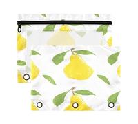 Create-a-seamless-pattern-featuring-yellow-pears-with-green-leaves-on-a-white-background-17439973836 Trousse à crayons pour classeur à 3 anneaux avec fenêtre transparente pour classeur à crayons avec