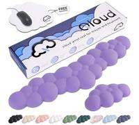 Create-ables Qloud Cloud Wrist Rest Keyboard Wrist Rest for Computer Keyboard Pad, Cloud Keyboard Wrist Rest, Wrist Pad for Keyboard, Memory Foam, Non Slip Base, Comes with Mouse Pad - Lilac Purple