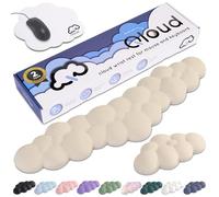 Create-ables Qloud Repose-poignets en forme de nuage pour clavier d'ordinateur, en mousse à mémoire de forme, base antidérapante, livré avec un tapis de souris, beige