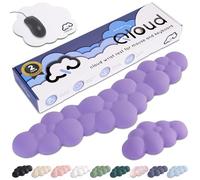 Create-ables Qloud Repose-poignets en forme de nuage pour clavier d'ordinateur, en mousse à mémoire de forme, base antidérapante, livré avec un tapis de souris, violet lilas