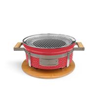 CREATE/BBQ KAMADO HIBACHI/Round Smoker Barbecue Rouge/Compact, polyvalent, peut fumer, griller et cuire, système de ventilation.