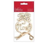 Create Christmas Étiquettes en Bois, Naturel