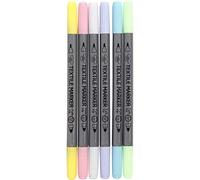 Creotime stylos textiles 6 pièces couleurs claires Multicolore G
