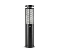 CREATE Fire Round Pellet Header Poêle d'extérieur à granulés sans fumée noir avec power bank/sans fumée, contrôle de la flamme, couverture 9 m², consommation 3 heures et demie, 17,5 kW
