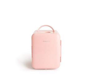 CREATE / FRIDGE MINI BOX/Mini réfrigérateur Rose Pastel/Fonction chaud/froid, design rétro, portable, ouverture 220º, 4L, 48W