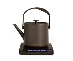 CREATE/HATTORI STUDIO/Bouilloire électrique 0,5 L Noir/Chauffage et maintien, système de sécurité, thermostat, affichage numérique, indicateur de température, 880W