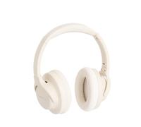 CREATE / Headphones ANC Studio/Casque Audio sans Fil à Arceau Blanc cassé/Réduction de Bruit, Pliable, Bluetooth, Charge Rapide USB-C, 4 micros, 20W
