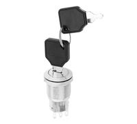 Create idea 1 interrupteur n acier inoxydable à 2 positions à 3 broches de 19 mm avec anneau d'étanchéité et 2 clés Argenté