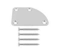 Create idea 1 Pièce Plaque de Manche de Guitare Incurvée avec Connecteur Semi-circulaire Cranté Plaque de Montage Arrière avec Vis pour Guitare électrique Cigar Box 64,5x51,1mm Argent