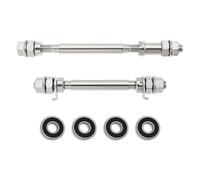 Create idea 1 Set Essieux de Moyeu de Roue en Métal Durable Axe de Moyeu Roue de Vélo de Montagne Avant 140mm et Arrière 180mm avec 4pcs Roulements Levier d'arbre Changement de Broche de Vélo