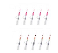 Create idea 10 Pièces Leurres de Pêche Crochet de Pêche Lumineux Appâts de Pêche à La Morue Accessoires de Pêche en Plumes pour Maquereau Bar Polloc Morue Pêche en Mer (5 Blanc + 5 Rose)