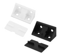 Create idea 100 Pièces en Plastique Coin Droit Attelle 41x20x20mm Meubles Coin Renfort Joints avec Capuchon pour Tiroirs Renforcés Armoires Armoires Bureaux Noir Blanc