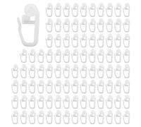 Create Idea 100pcs Clips de Rideau Roulant en Plastique Blanc - Crochets pour Rails Type de Piste, Fenêtre, Porte, Douche et Draperie