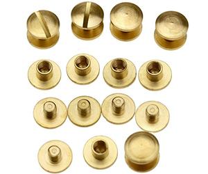 Create idea 10x Rivets en Laiton vis Ceinture 4 x 4.5mm Bouton Clou pour Couture Ceinture Solide à vis Rivet Clou