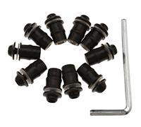 Create idea 10x Vis de Pare-Brise pour vélo moto vis réparation à noix kit montage M5* 16mm Noir