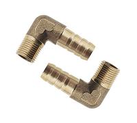 Create idea 2 Pièces 1/4 Pouces/6mm Raccord de Tuyau en Laiton Barbelé Coude à 90 Degrés Tuyau de Carburant Menuisier Connecteur deTuyau Adaptateur Filetage Mâle BSP 1/4 Pouces pour Air Eau Mazout