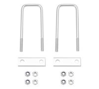 Create idea 2 Sets Kits de Boulons en U Boulons en U Carrés en Fer Galvanisé avec Plaque de Cadre d'écrous M10 pour Applications Industrielles de Plomberie de Tuyaux de Remorques de Voitures