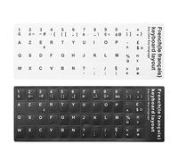 Create idea 2pcs Autocollants de Clavier Français Autocollant de Clavier Remplacement Non Transparents en PVC Auto-adhésifs pour Ordinateur Portable Claviers d'ordinateur Bureau Accessoires 13x11mm