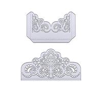 Create idea 2pcs Dentelle Fleur Frontière Matrices de Découpe Gaufrage Pochoir Moule Métal Poinçon Modèle Cadres Réutilisables Artisanat pour Fabrication de Carte