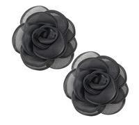 Create idea 2pcs Rose Fleur Clips de Chaussures Boucles de Chaussures Charmes Décoratifs Amovible Boucle de Chaussure Accessoires pour Femmes Dame Filles 6.5cm, Noir