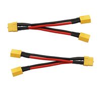 Create idea 2pcs XT90 1 Femelle à 2 Mâle Parallèle Câble Prise de Connecteur 12AWG Remplacement pour LiPo Batterie RC