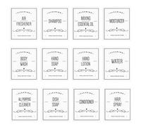 Create idea 48pcs Autocollant Étanche Étiquettes de Bouteille Distributeur de Savon Autocollants Maison Étiquettes Fournitures Ménagères pour Cuisine Salle de Bain, Blanc