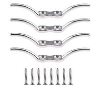 Create idea 4pcs 4,5 Pouces Crochets de Taquets de Corde en Acier Inoxydable 316 pour Accessoires de Bateaux Attache d'arrimage Montage Inclus 8 Vis