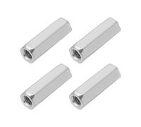 Create idea 4X écrous de Tendeur à Filetage Droit M6 en Acier Inoxydable 304 écrou de Couplage Hexagonal Long pour équipement de Communication Domestique Et de Bureau Argent