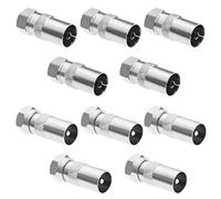 Create idea 5 Paires Adaptateur d'antenne TV Type F vers Adaptateur Coaxial Connecteur Couplage pour Décodeur TV Récepteur Satellite Magnétoscope Câble Modem Antenne sans Fil Numérique Audio/Vidéo