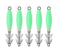 Create Idea 5pcs Leurres Durs Lumineux Squid Jig avec Crochets en Plastique Artificiels pour Pêche en Eau Douce Salée 10cm