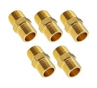 Create idea 5pcs Raccord de Tuyau Mamelon Hexagonal 1/8 à 1/8 pouces Raccord en Laiton Tuyau Raccord de Mamelon Hexagonal Adaptateur Rapide Accessoires pour Tuyau d'air Tuyau d'eau