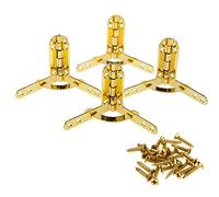 Create Idea Boîte à Bijoux et Vin Charnières Quadrant 40x40x30mm Support à 90 Degrés Or avec Vis de Fixation 4 Pièces/Ensemble