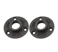 Create idea Bride de Plancher Bride Fonte Support Étagère Mural Rétro 3/4'' Fer malléable 3 Trous Déco Tuyau Sol Plancher Mur Raccord Plomberie