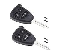 Create idea Coque de remplacement pour boîtier de e voiture à 3 boutons Compatible avec 300C Dodge Jeep avec lame de clé non coupée 2 pièces
