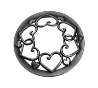 Create idea Couvercle pour Bougies en Pot Bougie Couvercles Jar Candle Shades Antique Coeur Motif Bougie Toppers Couvercles Bougie Accessoires de Nuances en Alliage de Zinc Argent