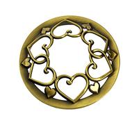 Create idea Couvercles de Bougies en Forme de cœur Antique - en Alliage de Zinc - Vert Bronze
