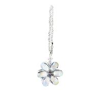 Create idea Fleur Bleu Attrape-Soleil Ornement Suspendu en Cristal de Pendentif de Rétroviseur de Voiture Accessoires Décoration de Charme Intérieur Automobile 15cm/5.9 Pouces de Longueur