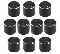 Create idea Lot de 10 boutons de potentiomètre rotatifs en aluminium de 13 mm x 15 mm pour potentiomètre de type D de 6 mm Noir